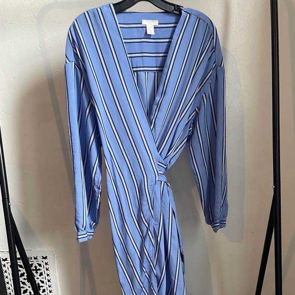 H&M | Dresses | Hm Blue Striped Wrap Dress | Poshmark H&M | Dresses | Hm Blue Striped Wrap Dress | Poshmark